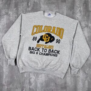 Vintage Colorado Buffaloes Sweatshirt Mens M Gray Big 8 Champions NCAA USA